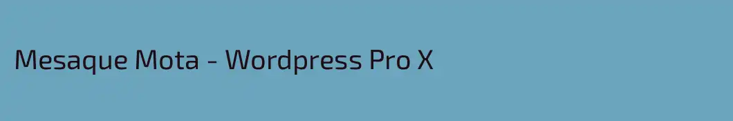 Mesaque Mota - Wordpress Pro X